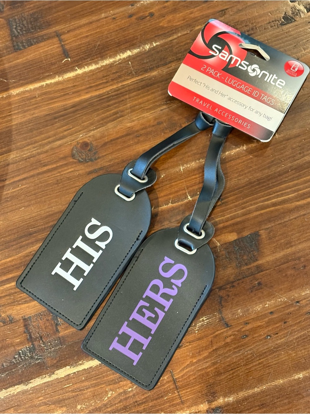 2/$10 Samsonite His&Hers Leather Luggage Tags